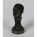 A heavy cast metal "Hitler" Desk Seal, modelled with a bust of Adolf Hitler,