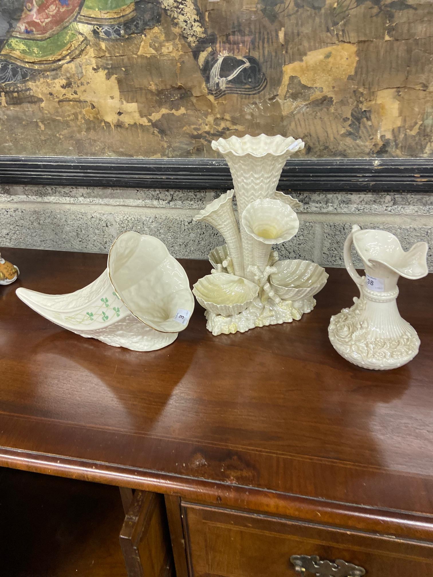 A Third Period Belleek (1926/46) Shell Centrepiece, - Image 10 of 13