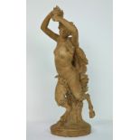 A late 18th Century / 19th Century terracotta Sculpture of a Bacchant Figure,