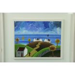 Patrick Robinson (Muldowney) "West of Ireland Coastal Scene with Cottages and Boats," O.O.C.