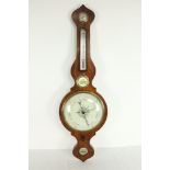 A 19th Century rosewood cased Banjo Barometer, with silver dial.