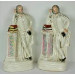 A good tall pair of large Staffordshire Figures of Shakespeare,