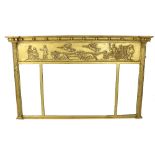A Georgian style giltwood compartmental Overmantel Mirror,