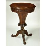 A Victorian walnut Ladies Sewing Table,