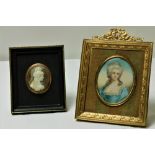 A French oval miniature Portrait of a Lady, probably Marie Antoinette,
