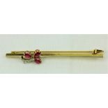 An 18ct gold ruby and diamond Brooch set,