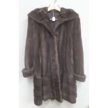 A Ladies blue mink long Fur Coat with grey lining, as is, w.a.f. S.N.S.R.