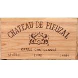 Chateau de Fieuzal, Grand Cru, Vintage 1990, Case, 12 Bottles, unopened, v. good.