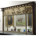 An early 19th Century rectangular three compartment Mirror Overmantel,