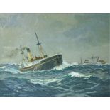 Arnold, 20th Century Irish School Oil Painting - "The Steamship, The Tramp, off the East of Cork,