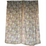A very attractive pair of lined floral Curtains,
