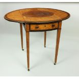 A Georgian period satinwood drop leaf Table,