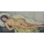 **Withdrawn** Albert Jenta (1901 - 1989) "Reclining Nude," O.O.C., signed L.R.