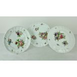 A set of 10 floral Breakfast Plates, Old Strasbourg, J.C. Richard, 9 1/2" (24cms).