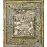 A rare late 16th Century / early 17th Century carved Alabaster Plaque, "Christ with the Apostles,