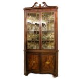 A very fine George III period Sheraton style mahogany Corner Cabinet,
