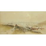 19th Century Irish School Watercolour, "View of Belfast Bridge, 1838,