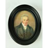 19th Century English School Miniature: A very good oval miniature,