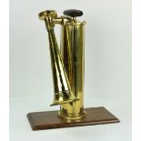 An unusual large brass mechanical Horn, with large cylinder and pumping mechanism, by Tyfon, Sweden,