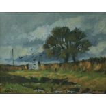 Alan McKenna (20th Century Irish School) "Tree in a Stormy Landscape," O.O.C., approx.