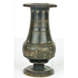 An early 20th Century carved "Dead Sea Stone" brown Vase, c.