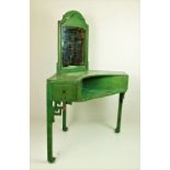 A 19th Century Chinese green painted Dressing Table, with swivel mirror,