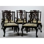 A good set of 8 (6 + 2) carved mahogany Dining Chairs, probably by Butler, Dublin,