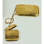 A fine quality 9ct yellow gold Cigarette and Matching Vesta Case, hall marked,