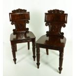 A good pair of William IV period mahogany Hall Chairs,