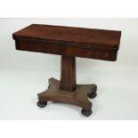 A 19th Century mahogany Irish fold-over Card Table,