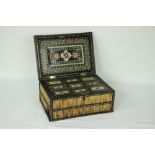 A very good and rare 19th Century Anglo-Indian ivory inlaid ebony Spice Box,