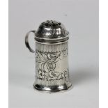 An early 18th Century Irish silver Pepper Pot, c. 1710, initialled "I.H."., approx.