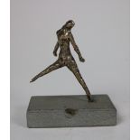 Edward Delaney, RHA (1930 - 2009) "Dancing female," statue, silver alloy on a limestone base,