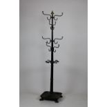 A Victorian brass mounted cast iron Hat, Stick & Coat Stand, probably Coalbrookdale,