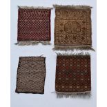 Four small Persian Rugs, to inlcude an Afghan Rug the red ground with trellis pattern,