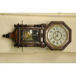 A 19th Century mahogany and rosewood Wall Clock,