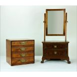 An unusual 19th Century figured mahogany Table Chest, of two drawers with front paw feet,