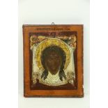 An important late 18th Century Russian icon of the Mandylion, tempera on board,