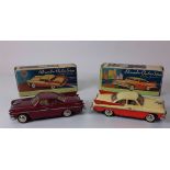 Miniature Model Cars: A pair of "Streamline Electric Sedan Cars," battery operated, No.