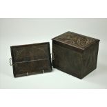 An early 19th Century Provincial heavy carved oak Fuel Box,