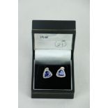 A quality pair of platinum Ear-Rings, Art Deco style,