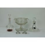 A large circular cutglass Rose Bowl,