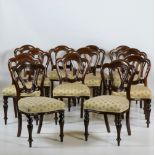 A good set of 12 Victorian mahogany Dining Chairs, attributed to Jones of Dublin,