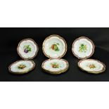 An attractive 10 piece Coalport Botanical Dessert Service, late 19th Century,