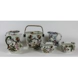 A four pierce Masons Ironstone Toilet Set, comprising a tall bucket,