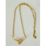 A fine quality and delicate design 22 ct gold Chain, with interwoven branch and flower, approx.