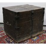 A very large steel bound Silver Trunk, with brass plate on top, 'Col. Saunderson, No. 2'.