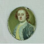 18th Century Irish School Miniature: "Portrait of Albert Blest, Sligo," enamel,