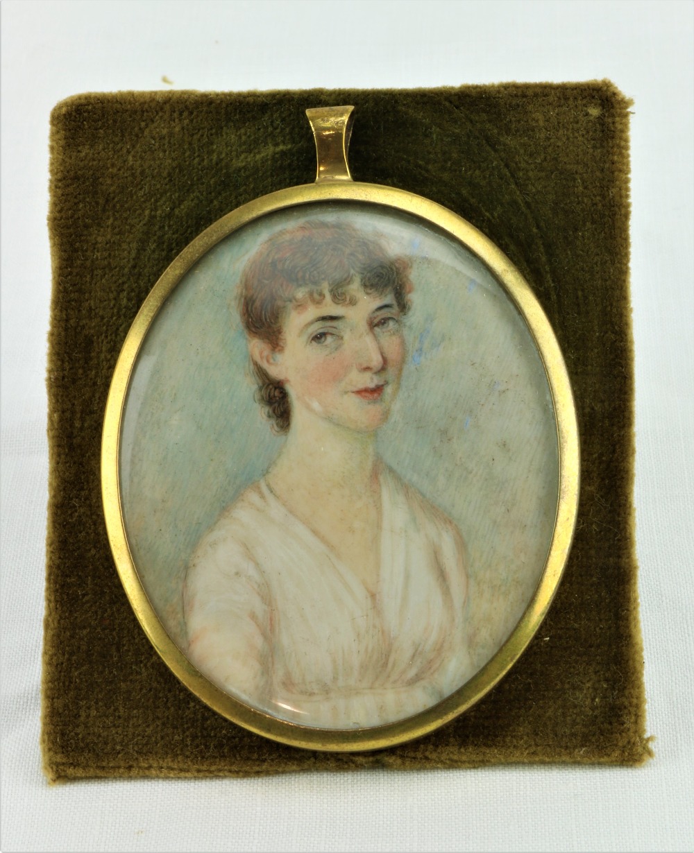 Anglo-Irish School Oval miniature Portrait "Hon.