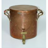 A very good large heavy 19th Century copper Hot Water Pot, with matching lid,